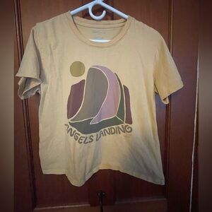 Madewell Parks Project Mustard Yellow 'Angels Landing' Boxy Cropped Graphic Tee